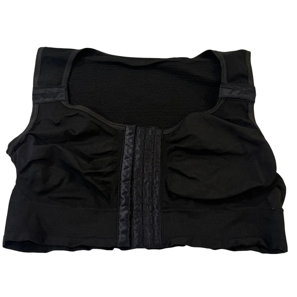 Amoena LymphFlow Long SBFC Bra Women XL Surgical Black Compression 44815